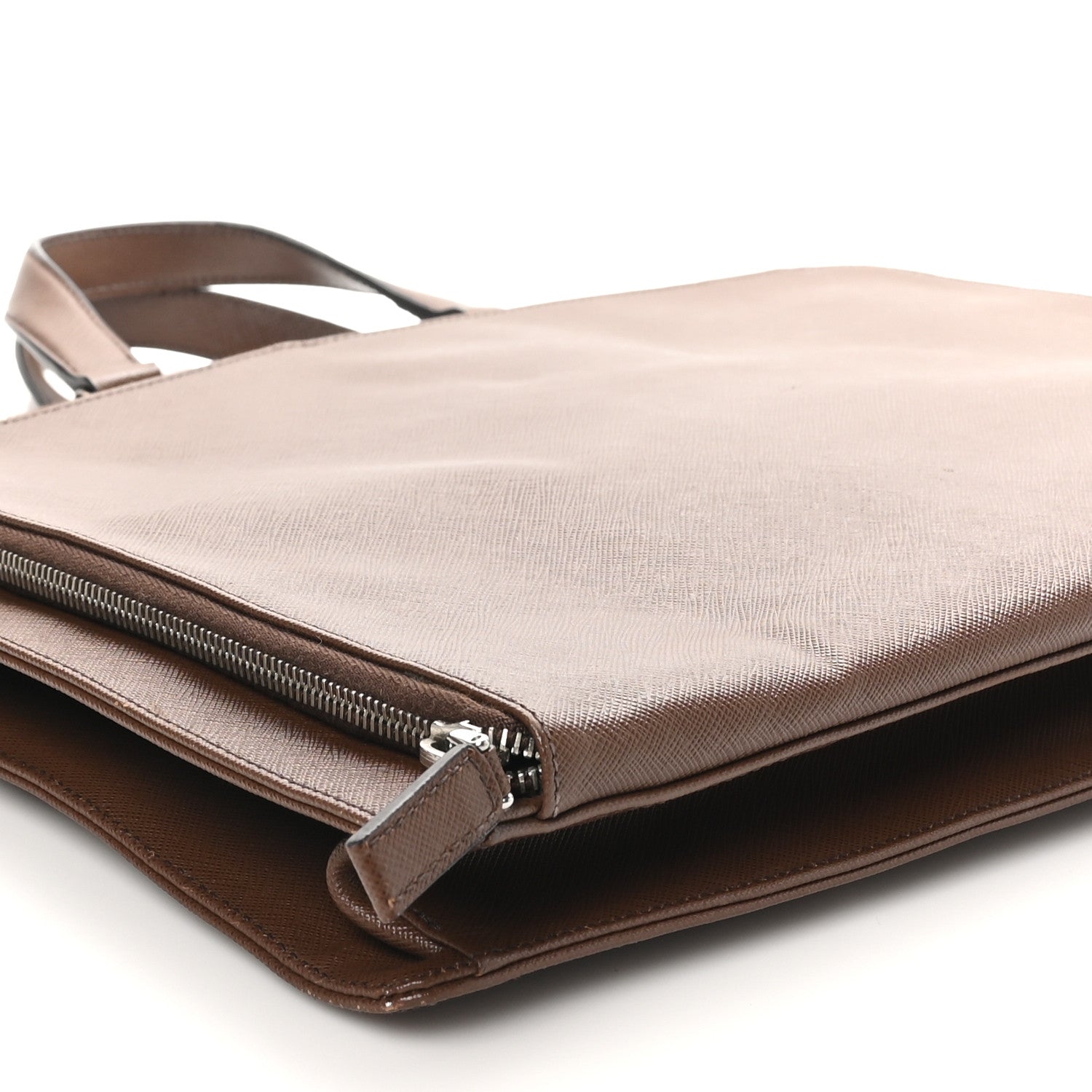 Prada Saffiano Cuir Travel Briefcase Cacao 8 of 10
