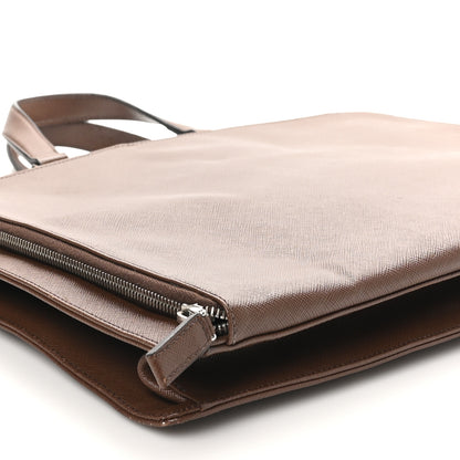 Prada Saffiano Cuir Travel Briefcase Cacao 8 of 10