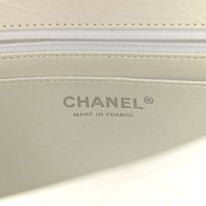 Chanel Iridescent Crumpled Calfskin Quilted Mini Rectangular Flap White 6 of 12