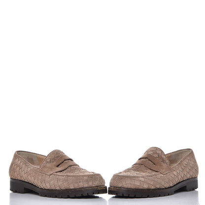 Bottega Veneta BOTTEGA Suede Intrecciato Penny Loafers 8.5 4 of 15