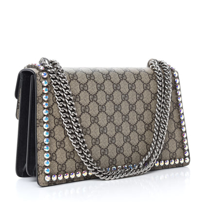 Gucci GG Supreme Monogram Crystal Small Dionysus Shoulder Bag Black 3 of 11