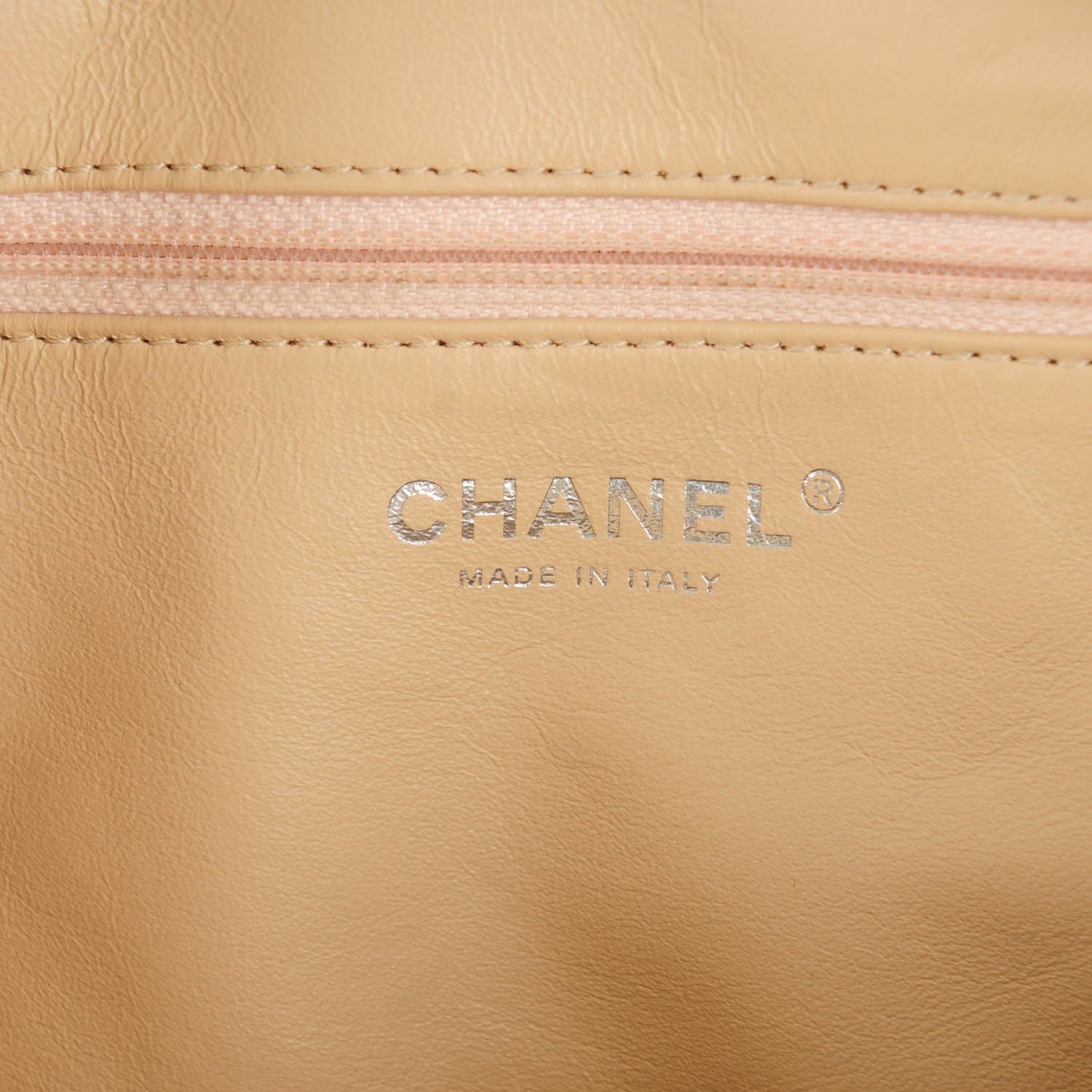 Lambskin Quilted Large Camera Case Beige Clair