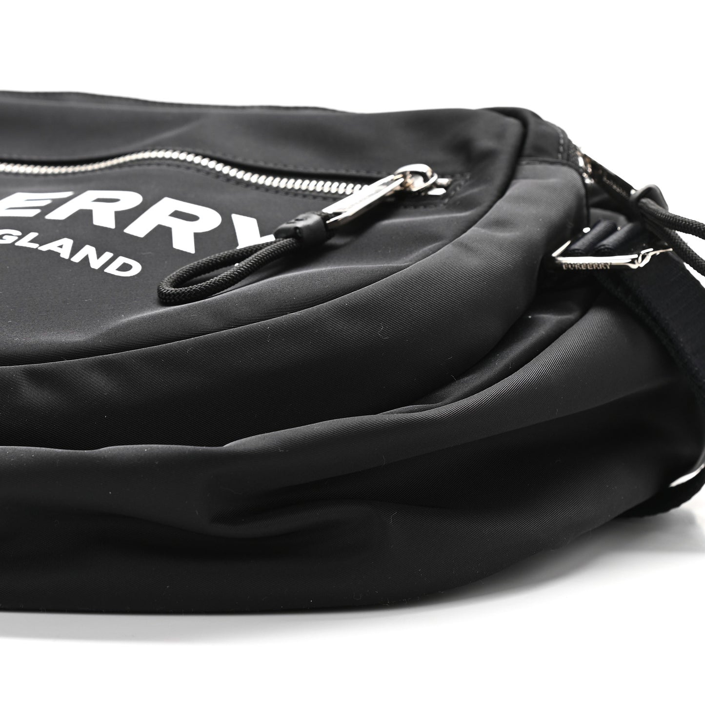 Econyl Logo Print Large Cannon Bum Bag Black