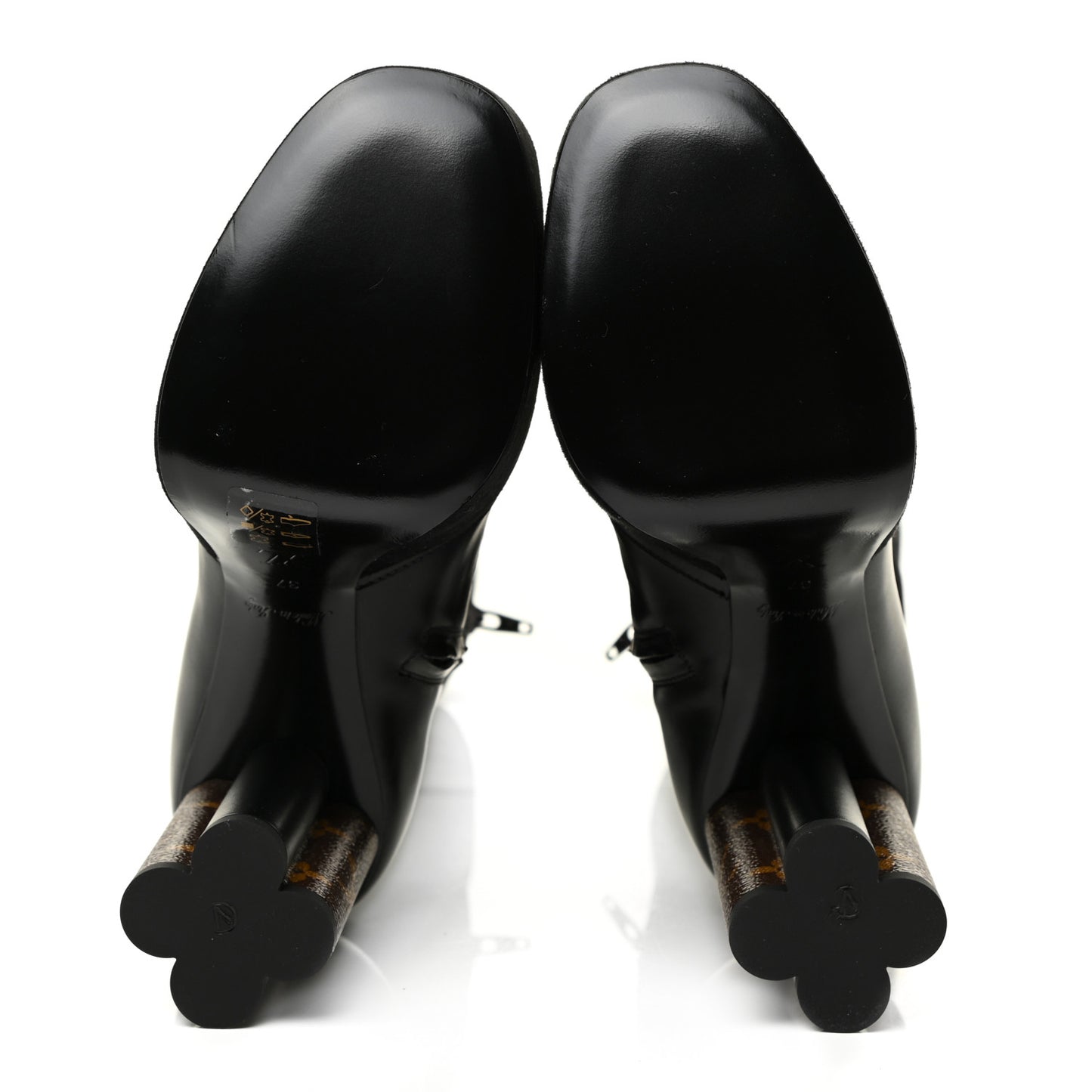 Suede Calfskin Monogram Podium Platform Thigh Boots 37 Black