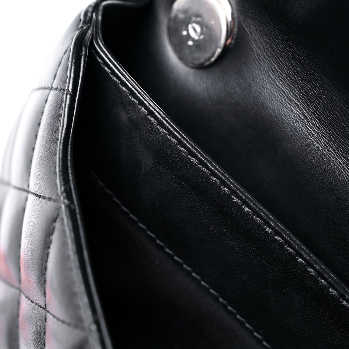 Calfskin Quilted CC Uniform Flap Belt Bag Black