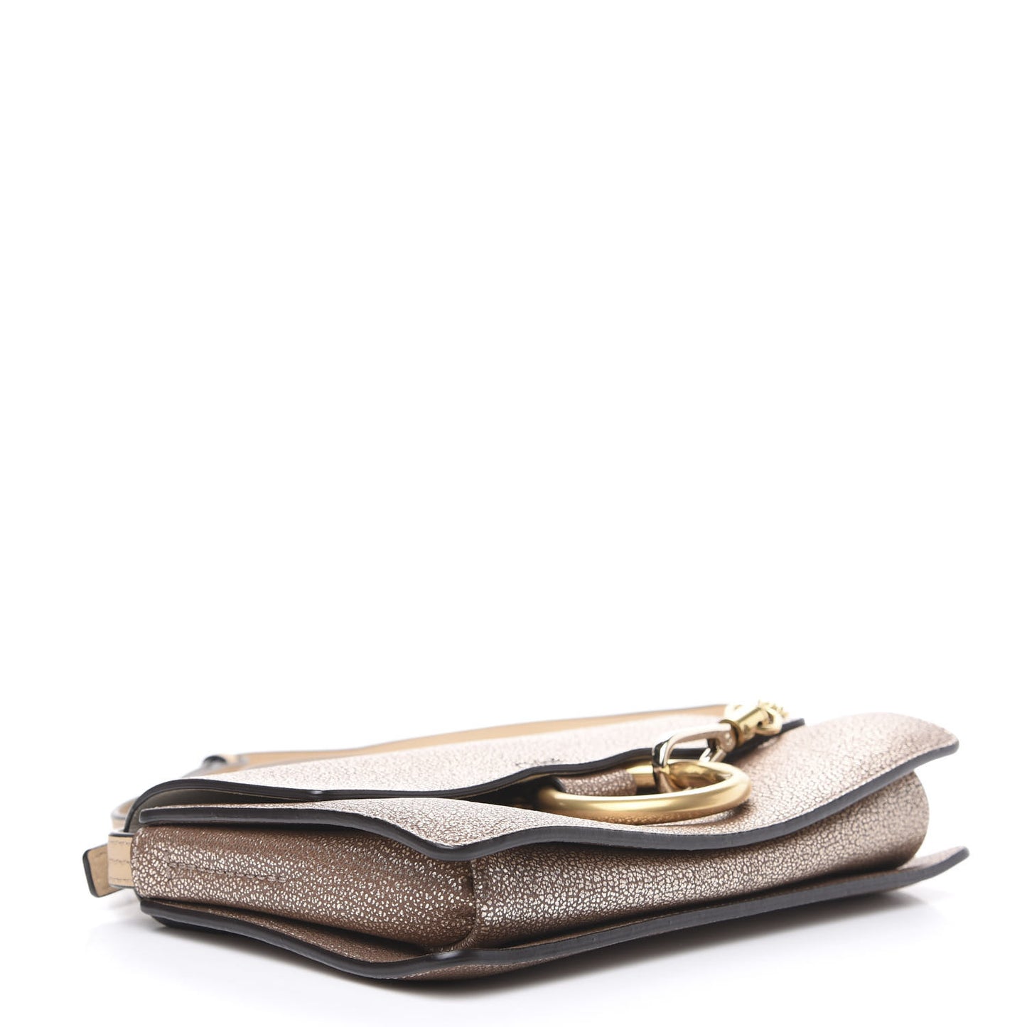 Metallic Goatskin Small Faye Shoulder Bag Gold