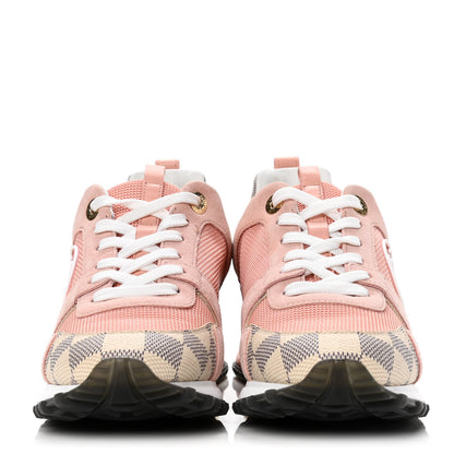 Louis Vuitton Suede Damier Azur Run Away Sneakers 36.5 Pink 2 of 4