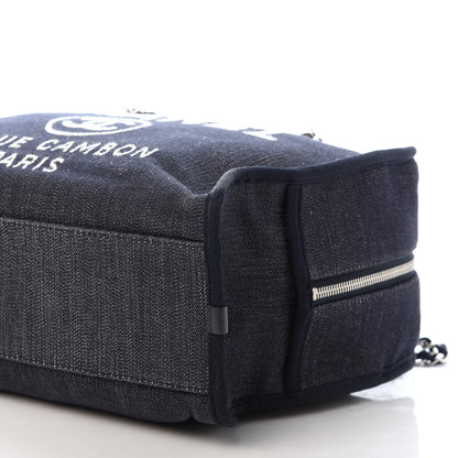 Chanel Denim Deauville Bowling Bag Dark Blue 7 of 10