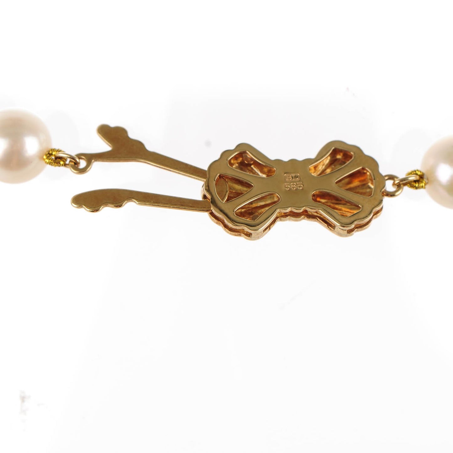 14K Yellow Gold Pearl Diamond 7mm Blue Lagoon Strand Necklace 18