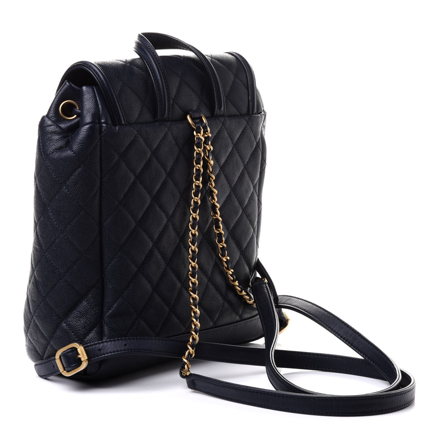 Caviar Quilted Filigree Backpack Navy