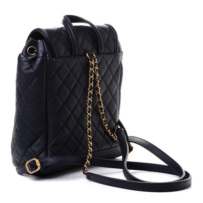 Chanel Caviar Quilted Filigree Backpack Navy 2 of 9