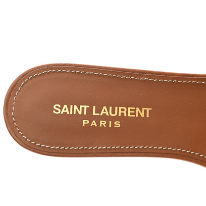 Saint Laurent Calfskin Tribute 05 Slide Sandals 38 Amber 7 of 8