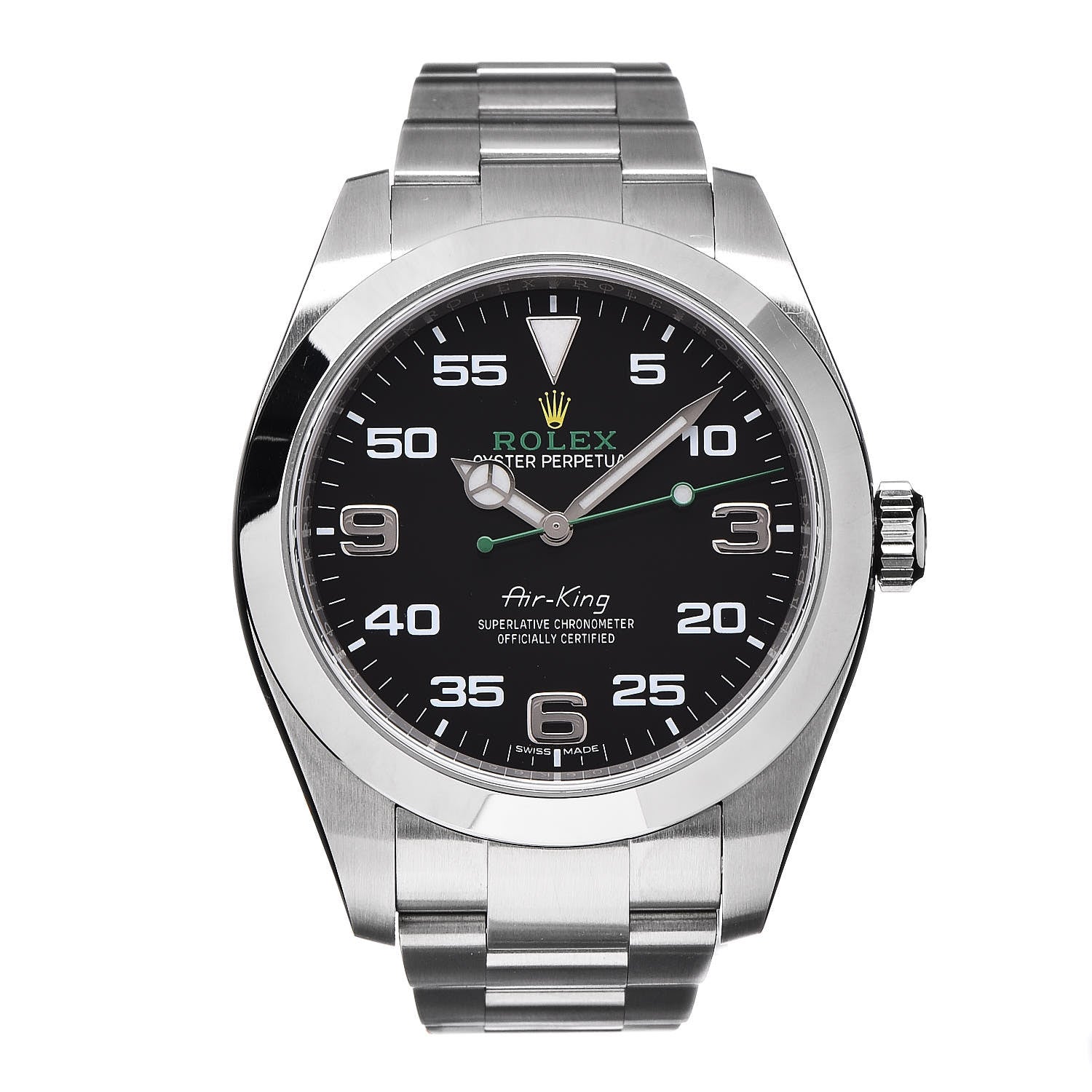 product image of ROLEX Stainless Steel 40mm Air-King Oyster Perpetual Watch Black 116900 FASHIONPHILE