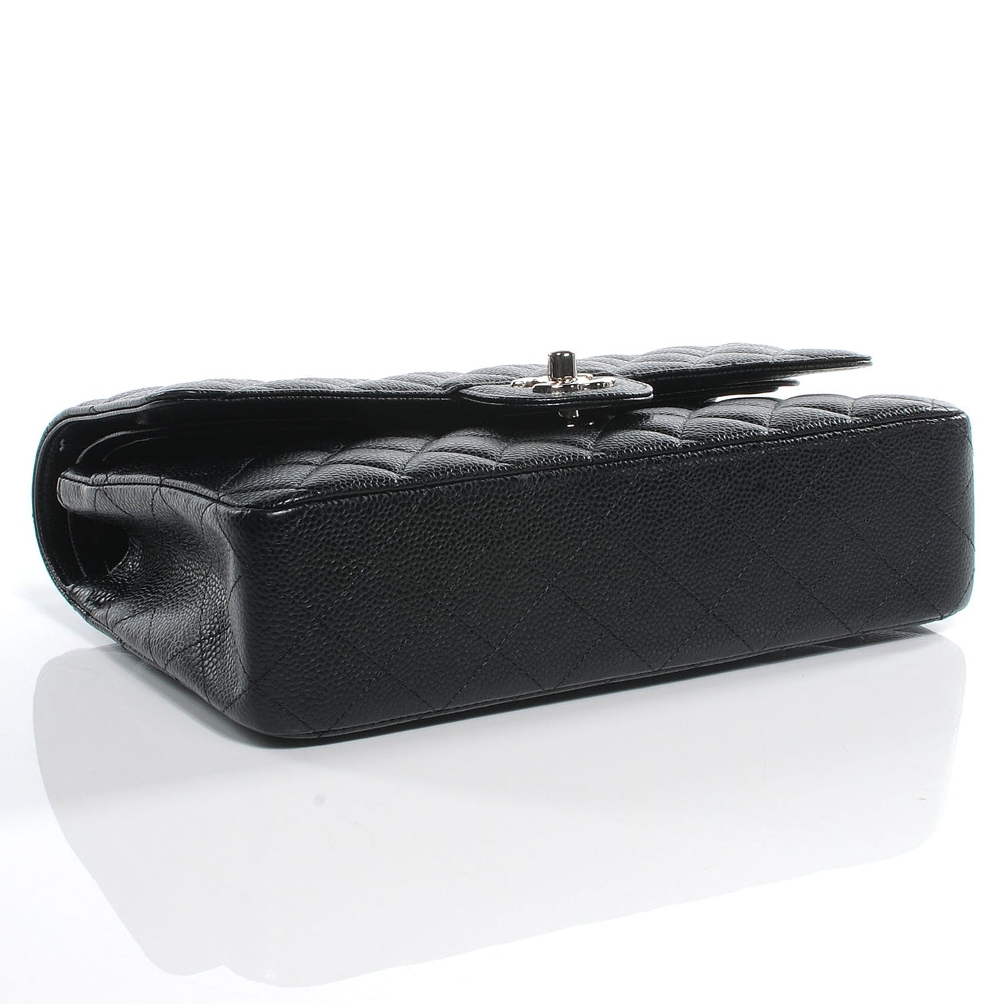Caviar Quilted Medium Double Flap Black