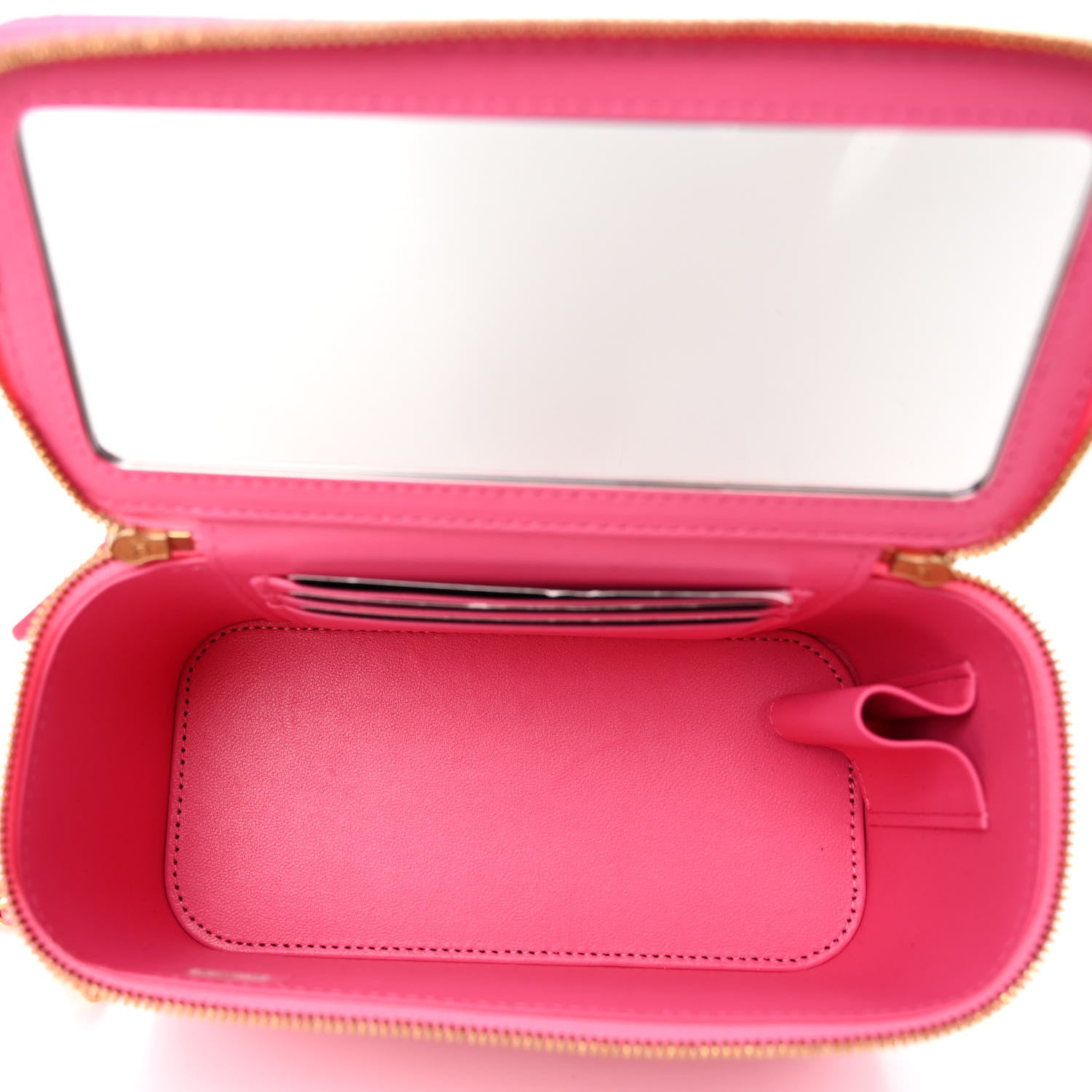 Chanel Lambskin Enamel Quilted Small Coco Hearts Vanity Case With Chain Pink 5 of 10