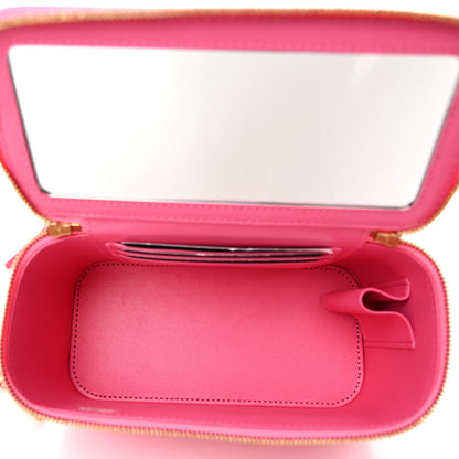 Chanel Lambskin Enamel Quilted Small Coco Hearts Vanity Case With Chain Pink 5 of 10