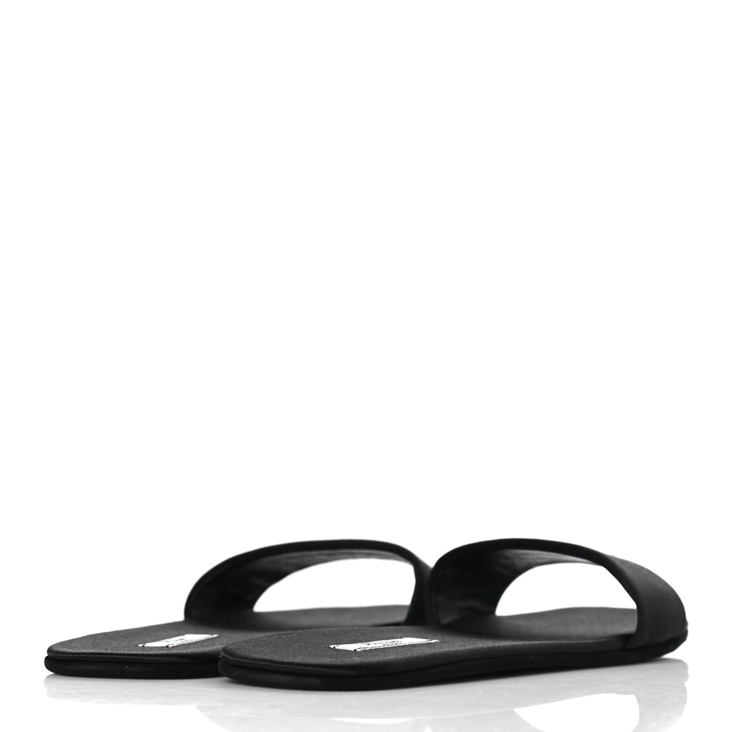 Satin Travel Slide Sandals M 37.5 38.5 Black