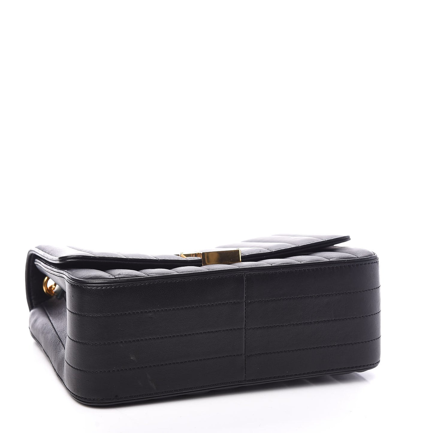 Lambskin Matelasse Monogram Large Vicky Chain Bag Black
