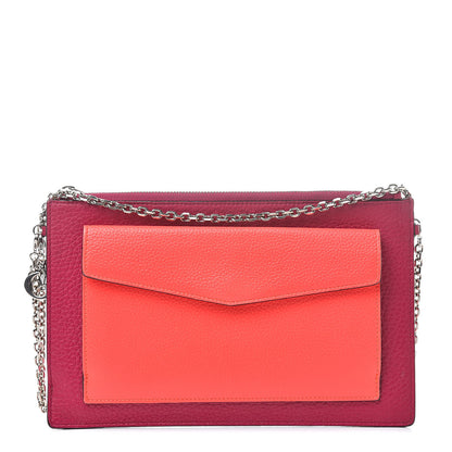 Christian Dior Bullcalf Diorissimo Flat Zipped Chain Pouch Pink 1 of 10