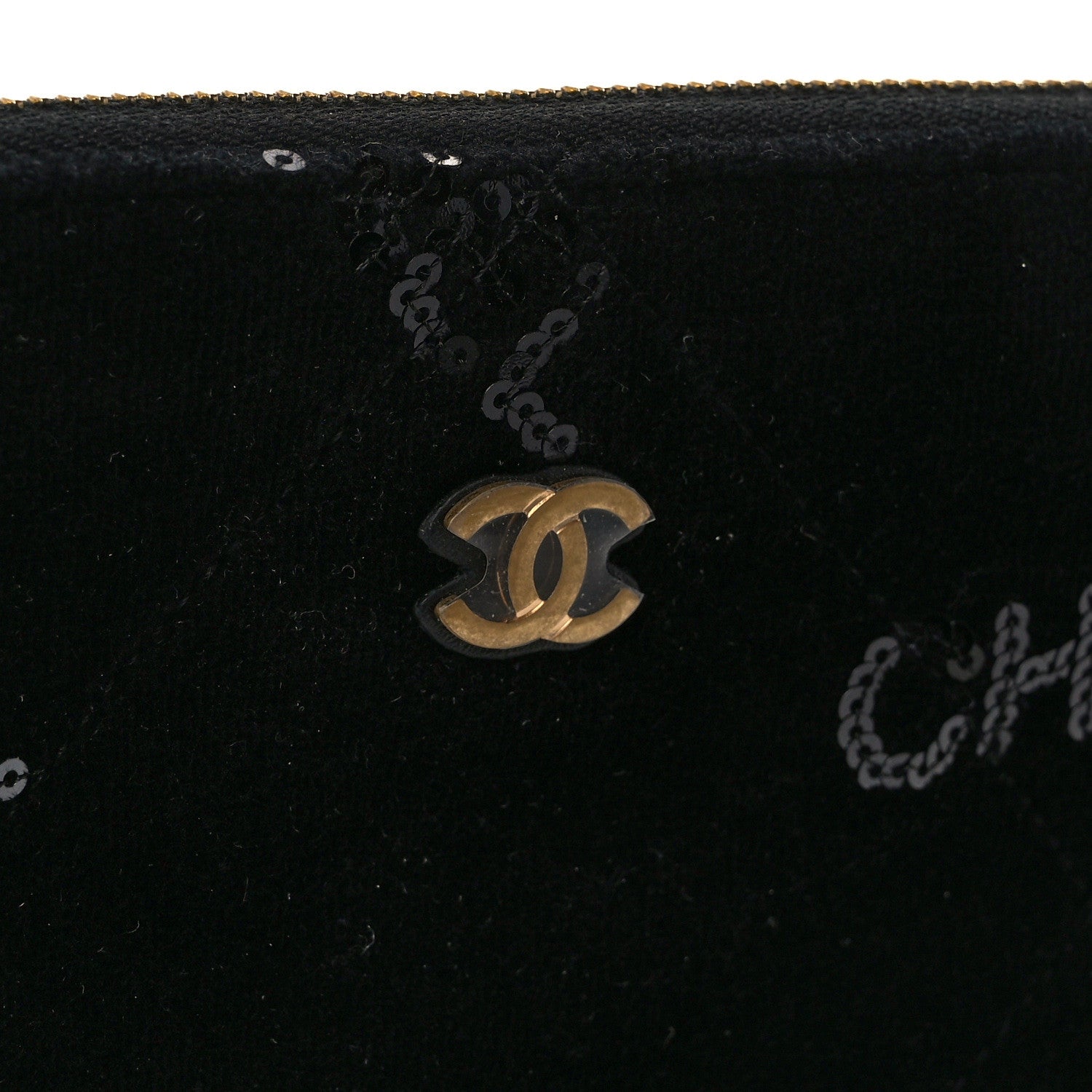 Chanel Velvet Sequin Quilted Chanel 22 Removable Pouch Black 6 of 6