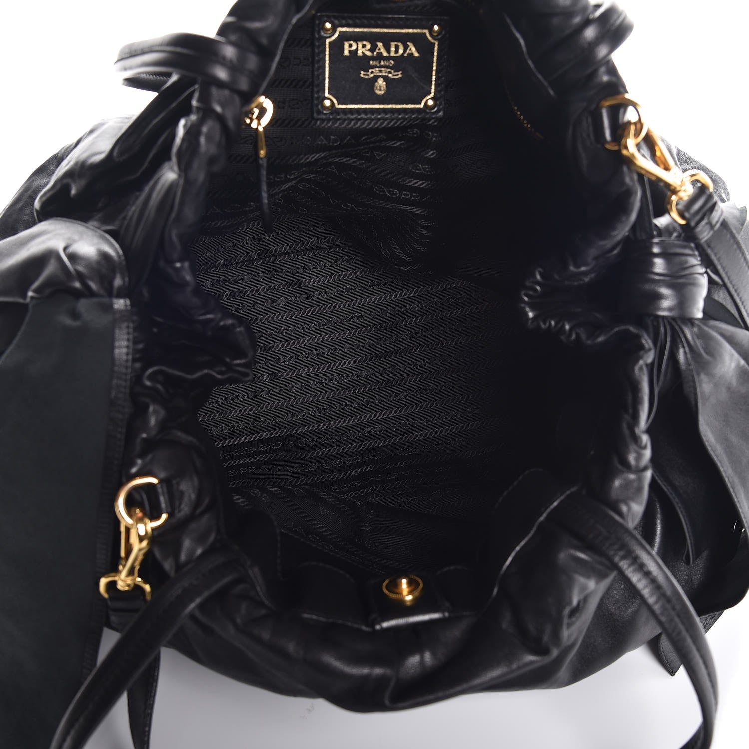 Prada Nappa Antique Bow Tote Nero Black 6 of 8