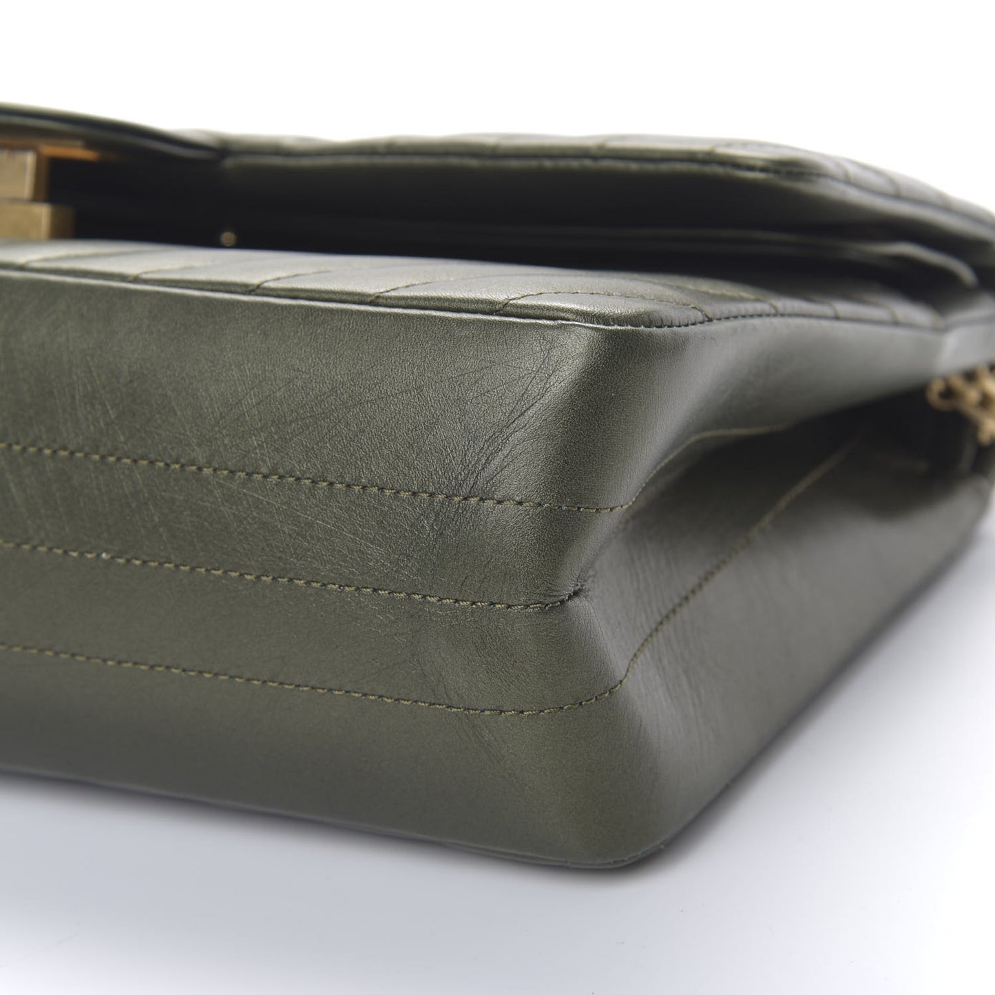 Sheepskin Chevron Quilted 2.55 Reissue 226 Flap Green