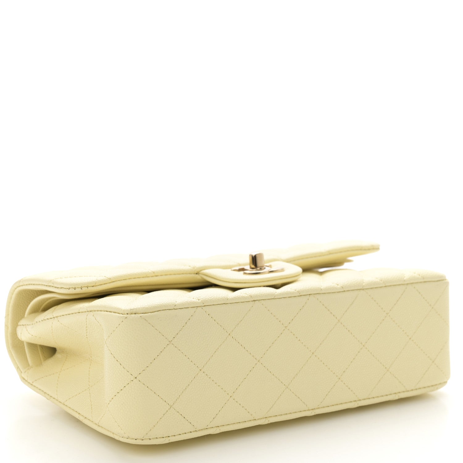 Chanel Caviar Quilted Small Double Flap Light Yellow 4 of 10