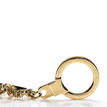 Louis Vuitton Brass Enamel Fleur De Monogram Bag Charm Chain Gold 5 of 5