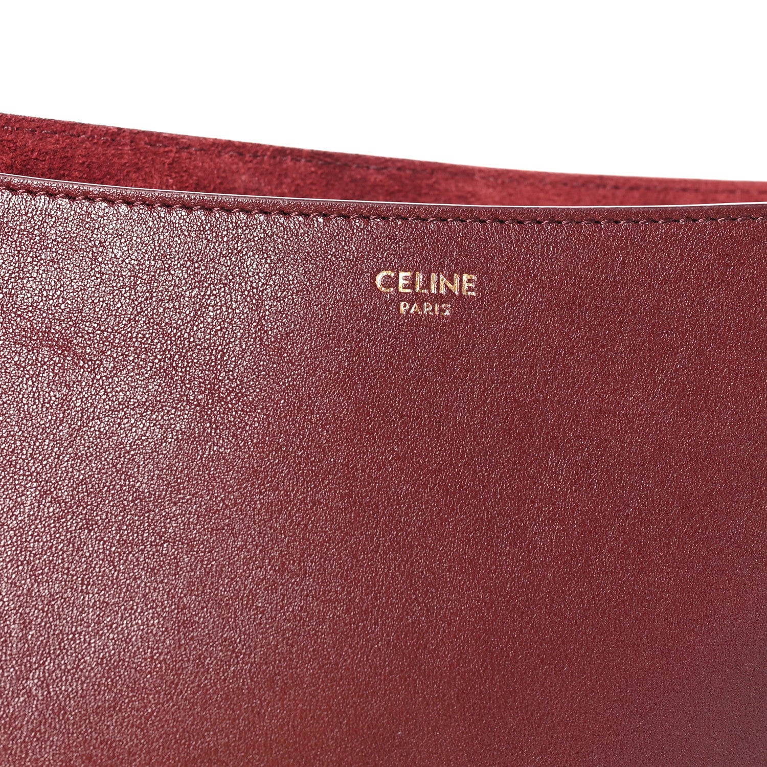 Celine Shiny Lambskin Soft Triomphe Little Half Moon Bag Syrah 5 of 8