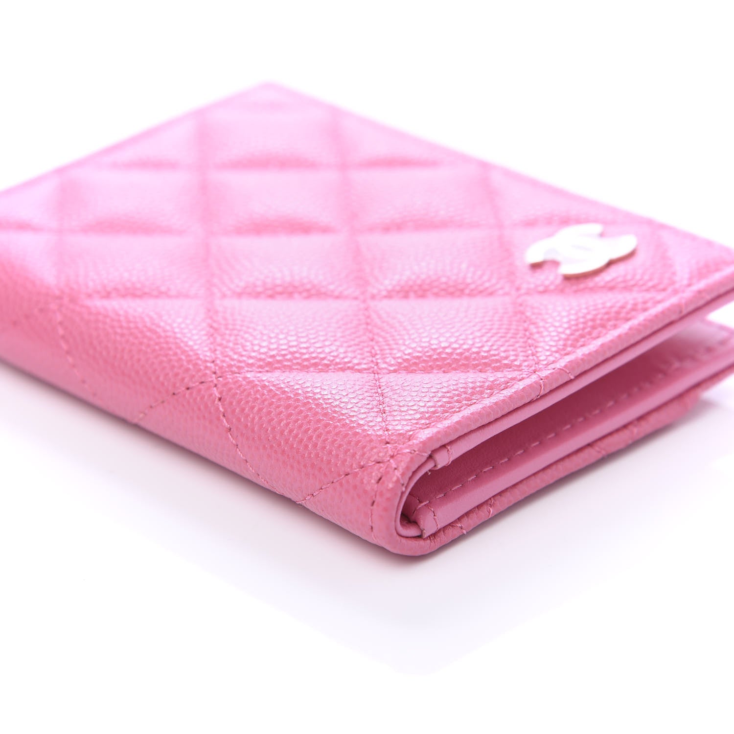 Chanel Caviar Quilted Card Holder Wallet Pink 6 of 11
