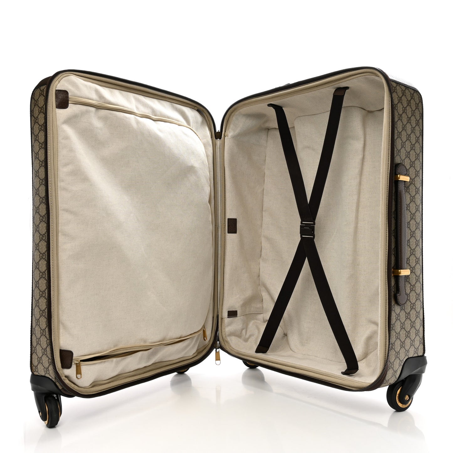 GG Supreme Monogram Web Medium Savoy Trolley Beige Ebony