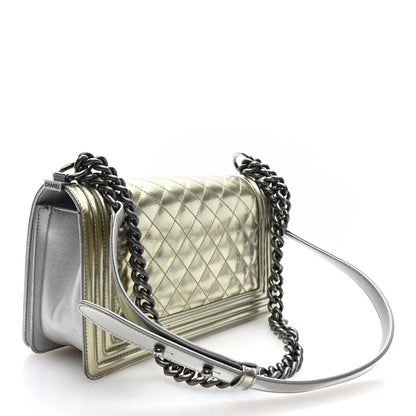 Chanel Metallic Patent Calfskin Quilted Medium Boy Flap Silver 2 of 9