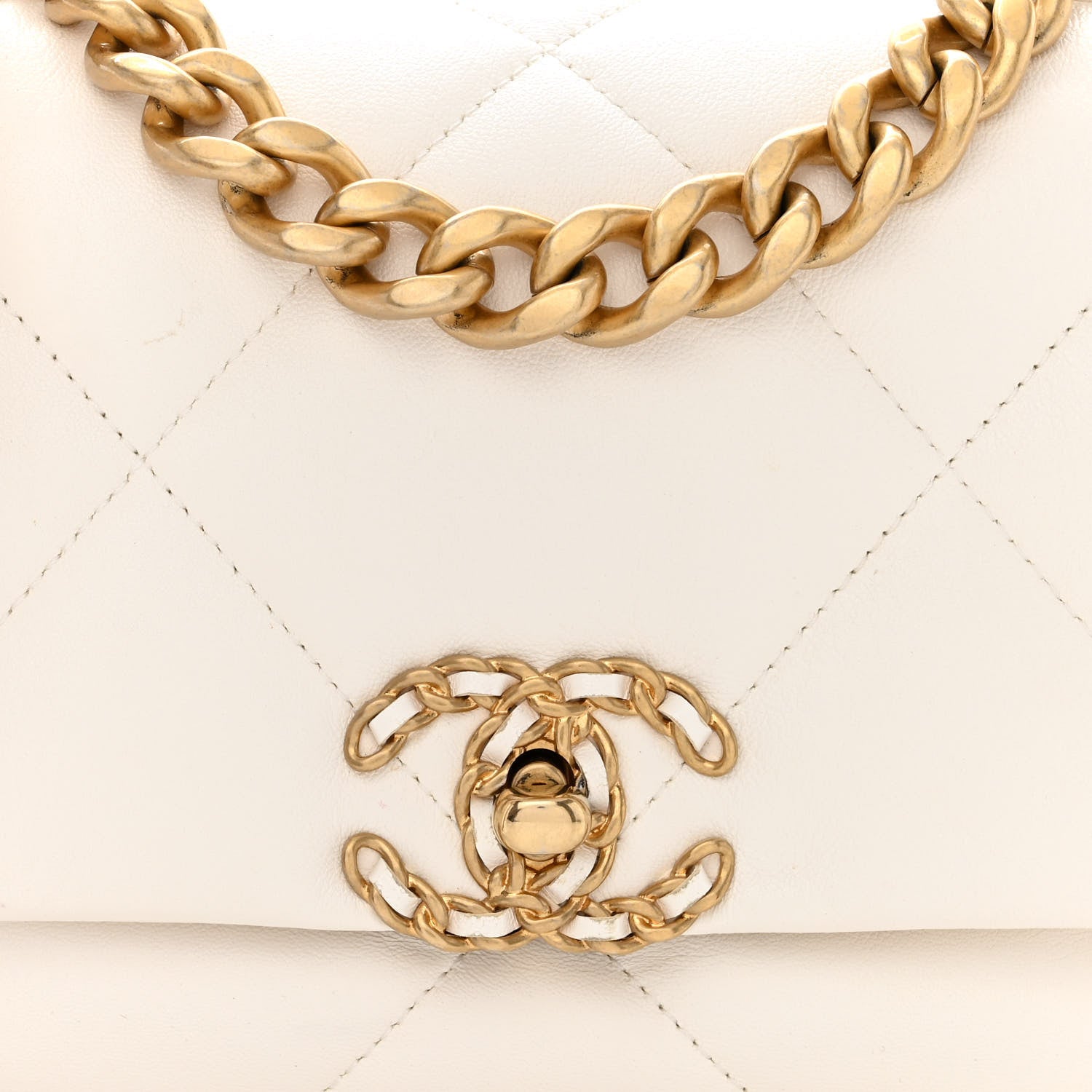 Chanel Lambskin Quilted Medium Chanel 19 Flap White 8 of 10