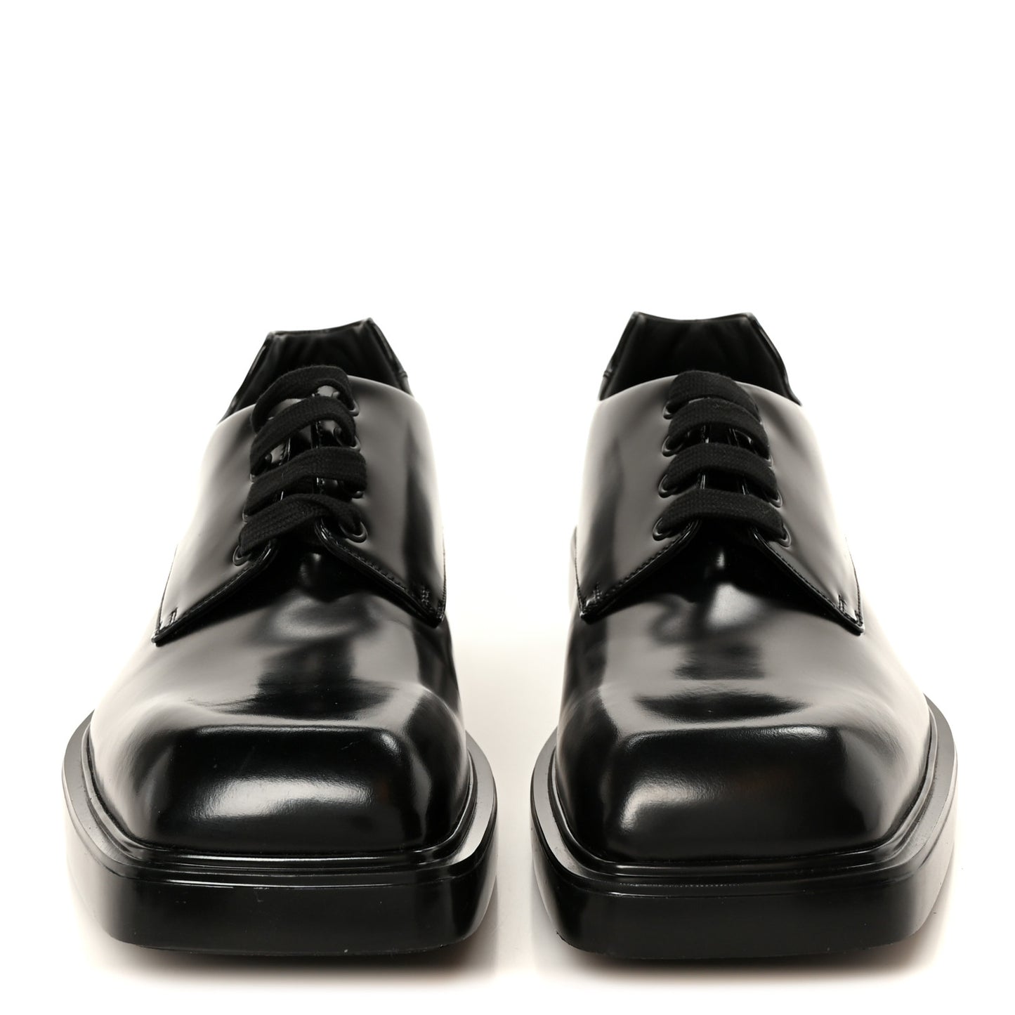 Spazzolato Square Toe Lace Up Derby 9 Black