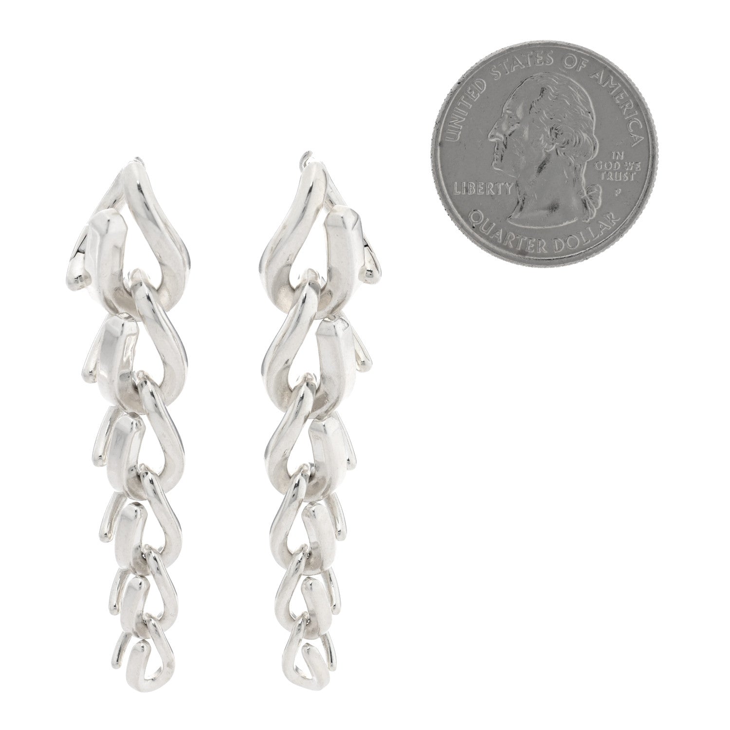 Tiffany Sterling Silver Forge Drop Link Earrings 2 of 5