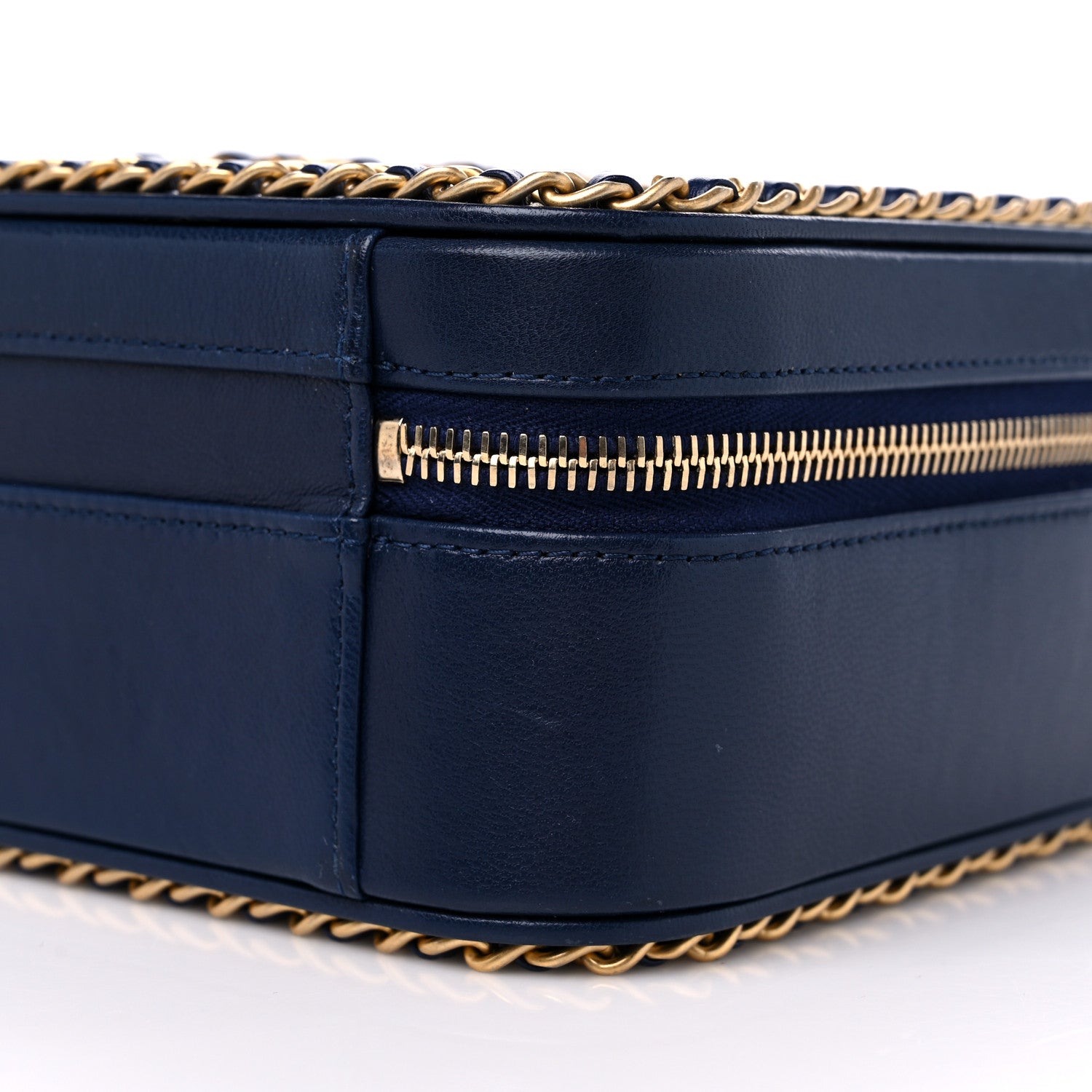 Chanel Goatskin Quilted Medium CC Filigree Vanity Case Navy 9 of 9