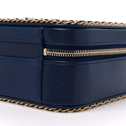 Chanel Goatskin Quilted Medium CC Filigree Vanity Case Navy 9 of 9