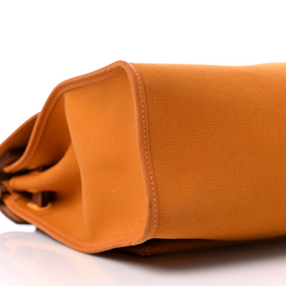 Hermes Toile Officer Vache Hunter Herbag Zip 31 PM Jaune Ambre Natural 9 of 12