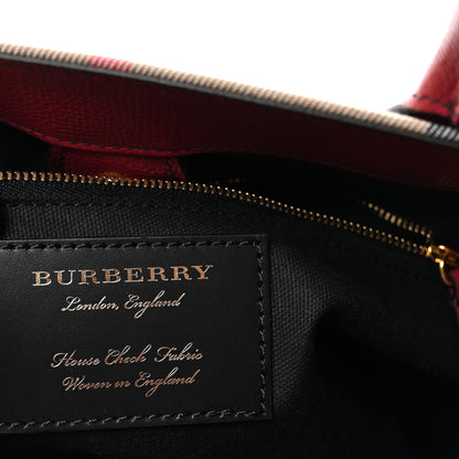 Burberry House Check Grainy Calfskin Medium Banner Tote Russet Red 6 of 9