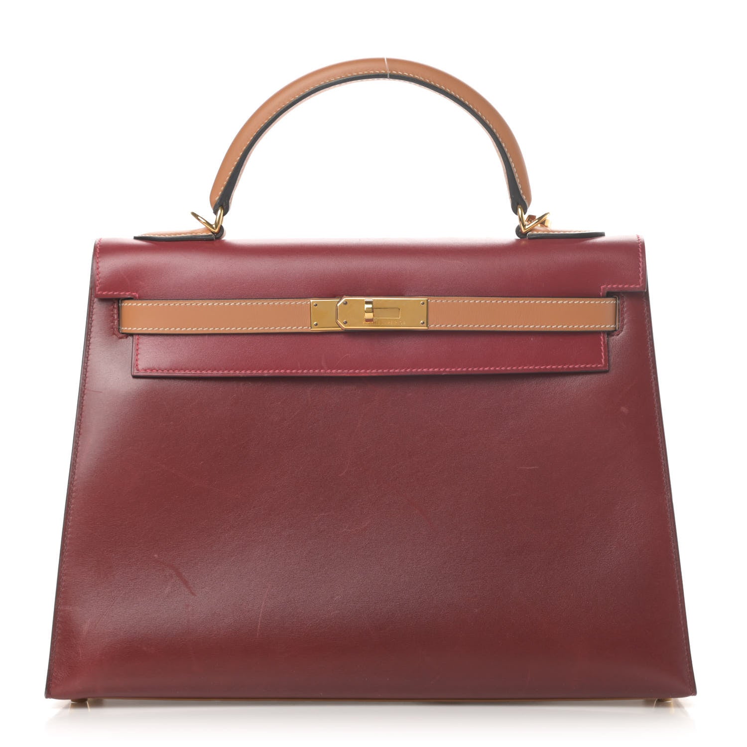 Hermes Box Chamonix Kelly Bi-Color Sellier 32 Rouge H Gold 1 of 20