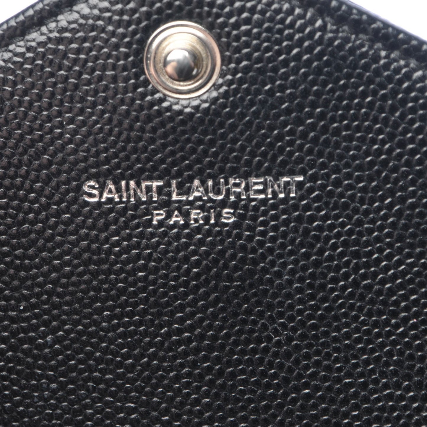 Grain De Poudre Matelasse Chevron Monogram Envelope Chain Wallet Black