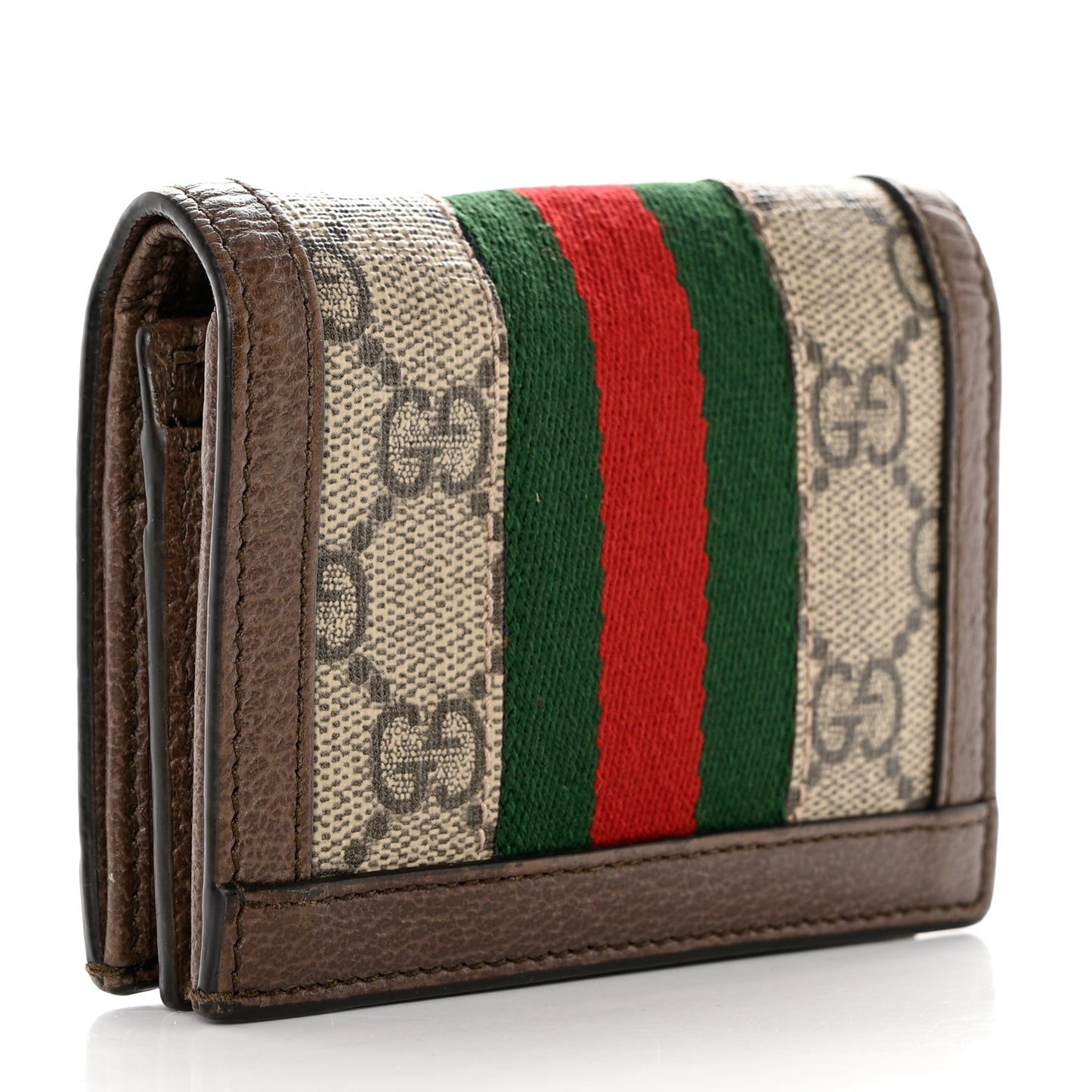 GG Supreme Monogram Web Ophidia Card Case Beige New Acero