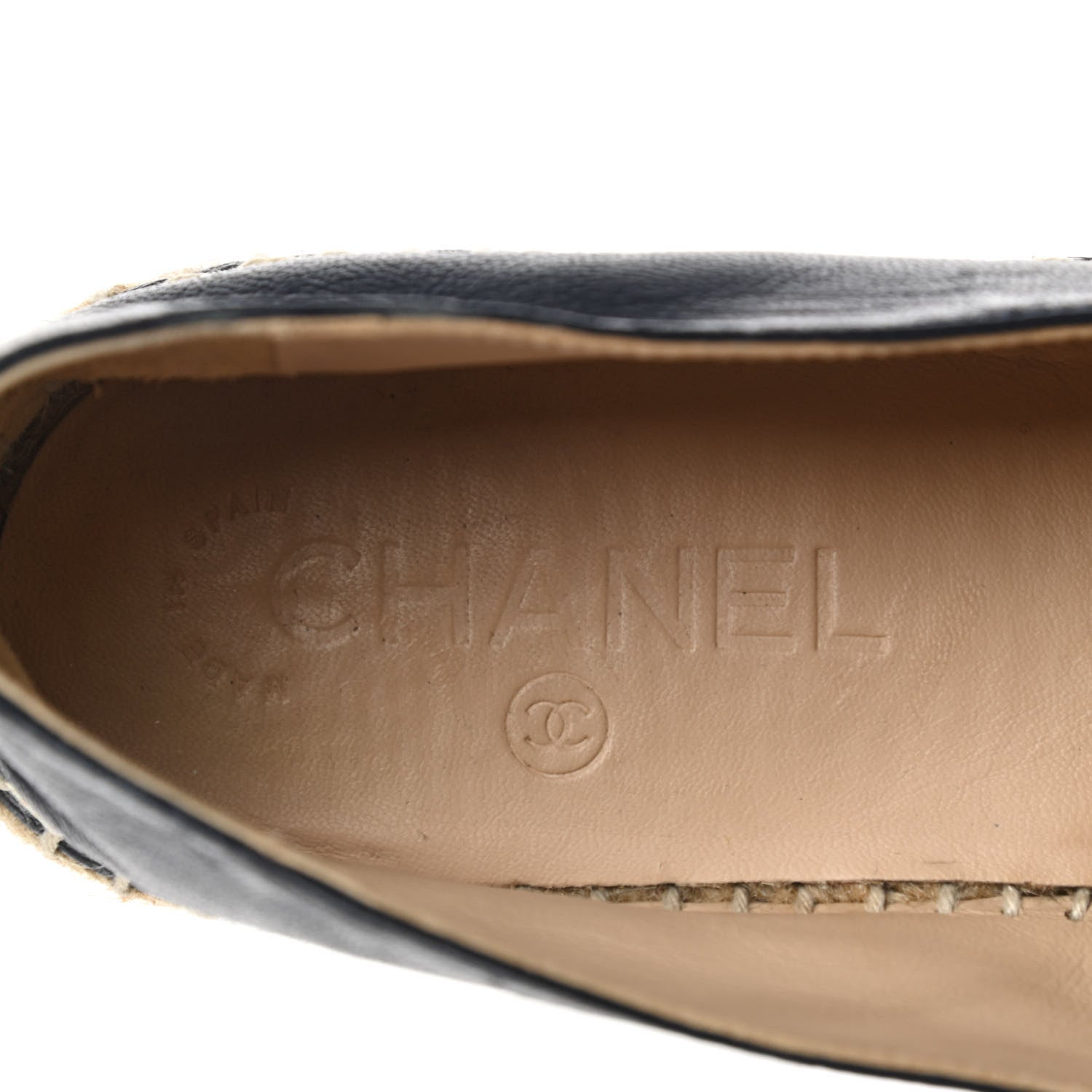 Chanel Lambskin CC Espadrilles 39 Navy Black 6 of 14