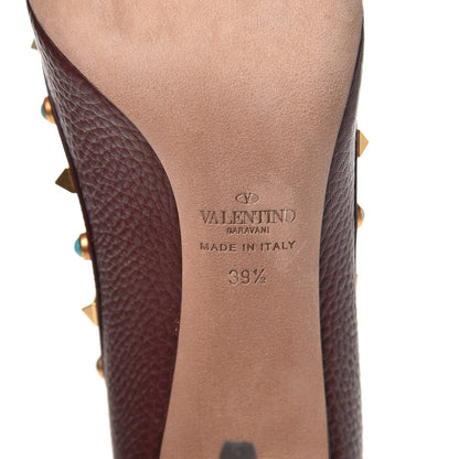 Valentino Garavani Pebbled Calfskin Rockstud Rolling 100mm Pumps 39.5 Rubin 7 of 10