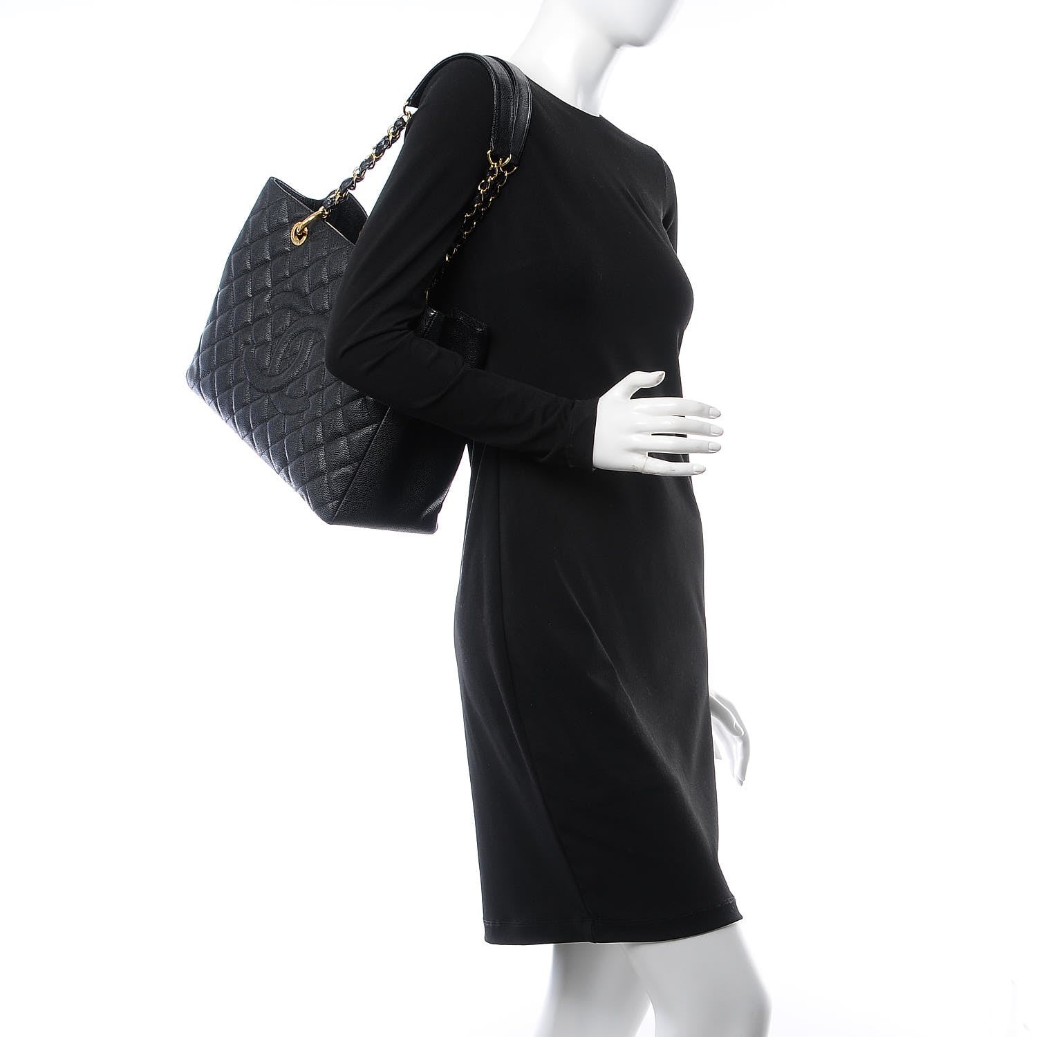 Chanel Caviar Quilted Grand Shopping Tote GST Black 2 of 7