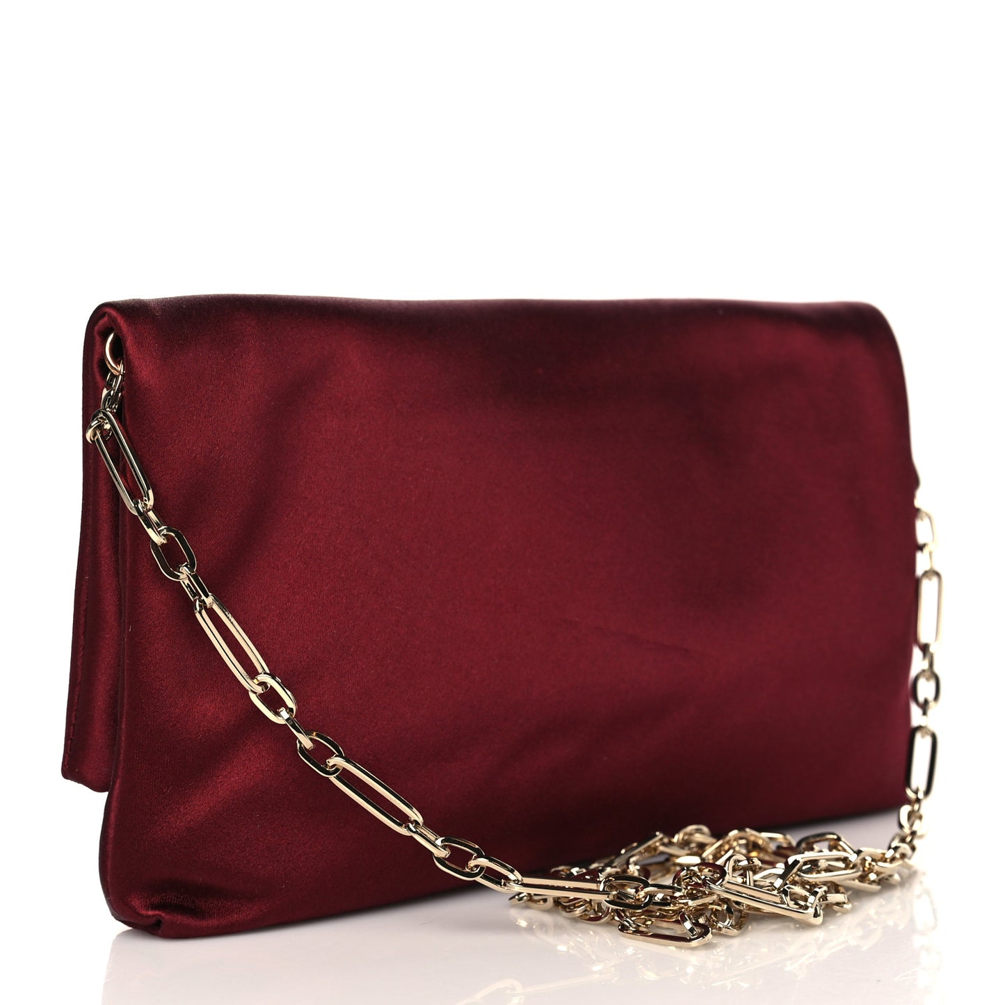 Satin Crystal Titania Clutch Red