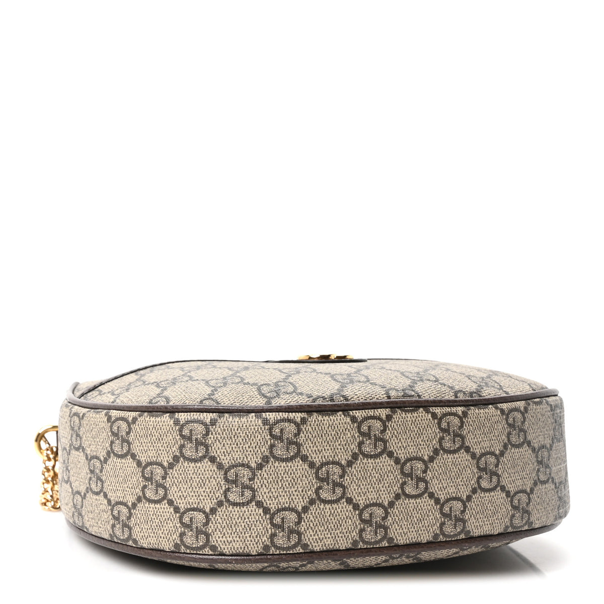 Gucci GG Supreme Monogram Textured Dollar Calfskin Small Ophidia Shoulder Bag Beige Ebony New Acero 4 of 10