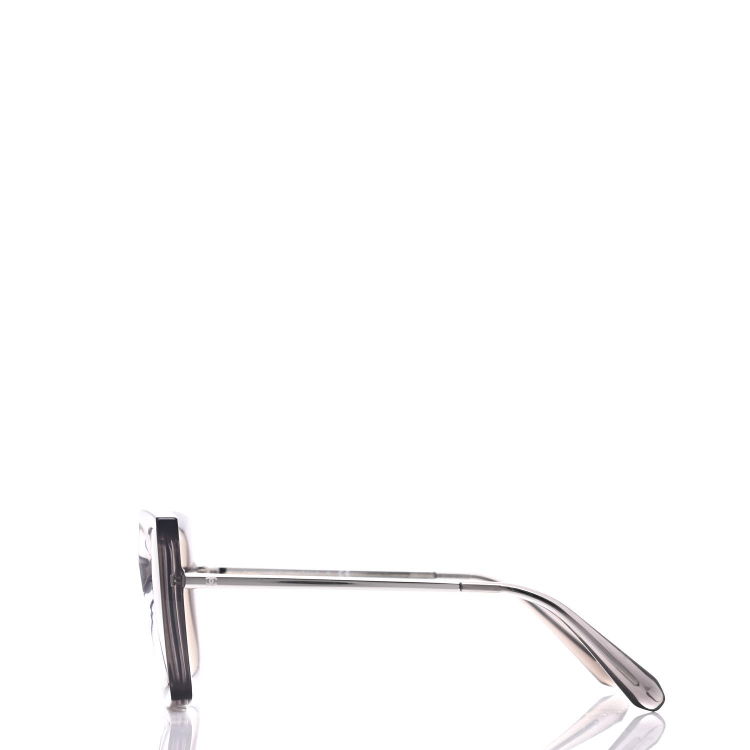 Chanel 18K White Gold Mirror Square Sunglasses 6051 Gray 3 of 9