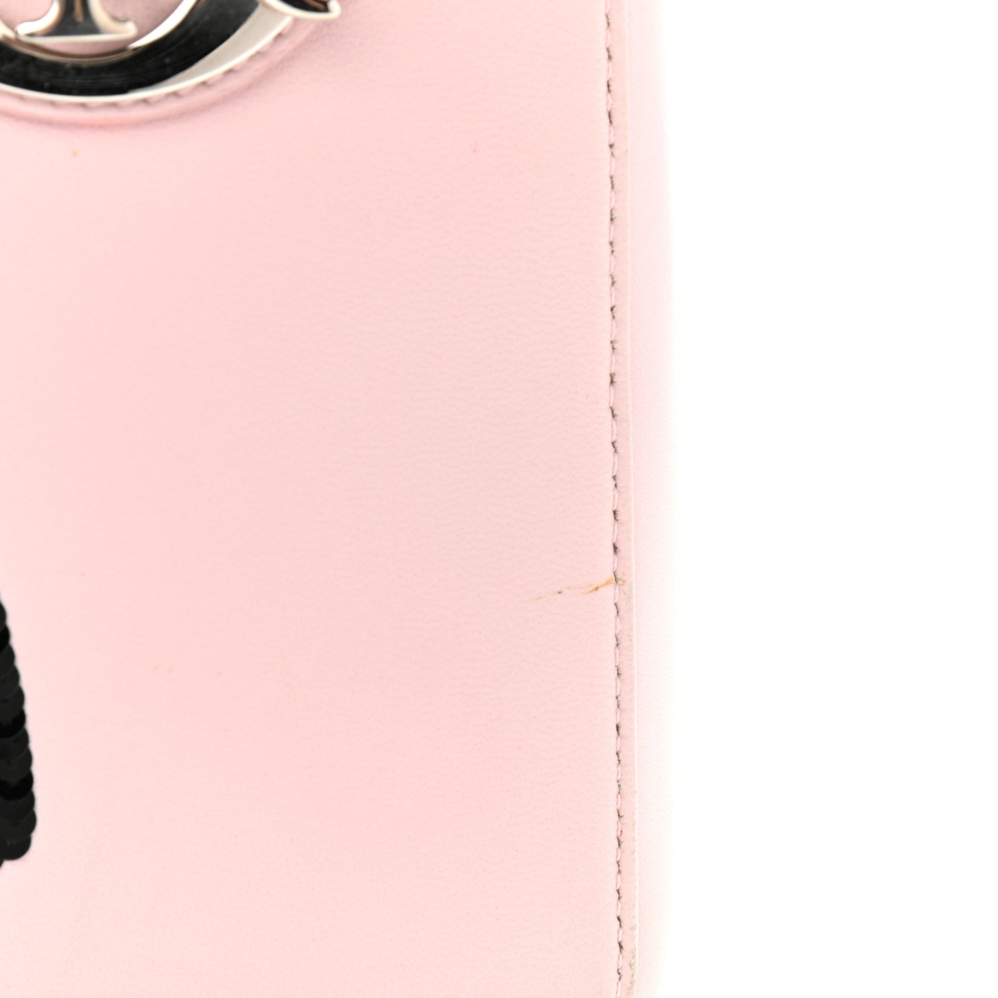 Deerskin Sequin Floral Printed Medium Lady Dior Pink