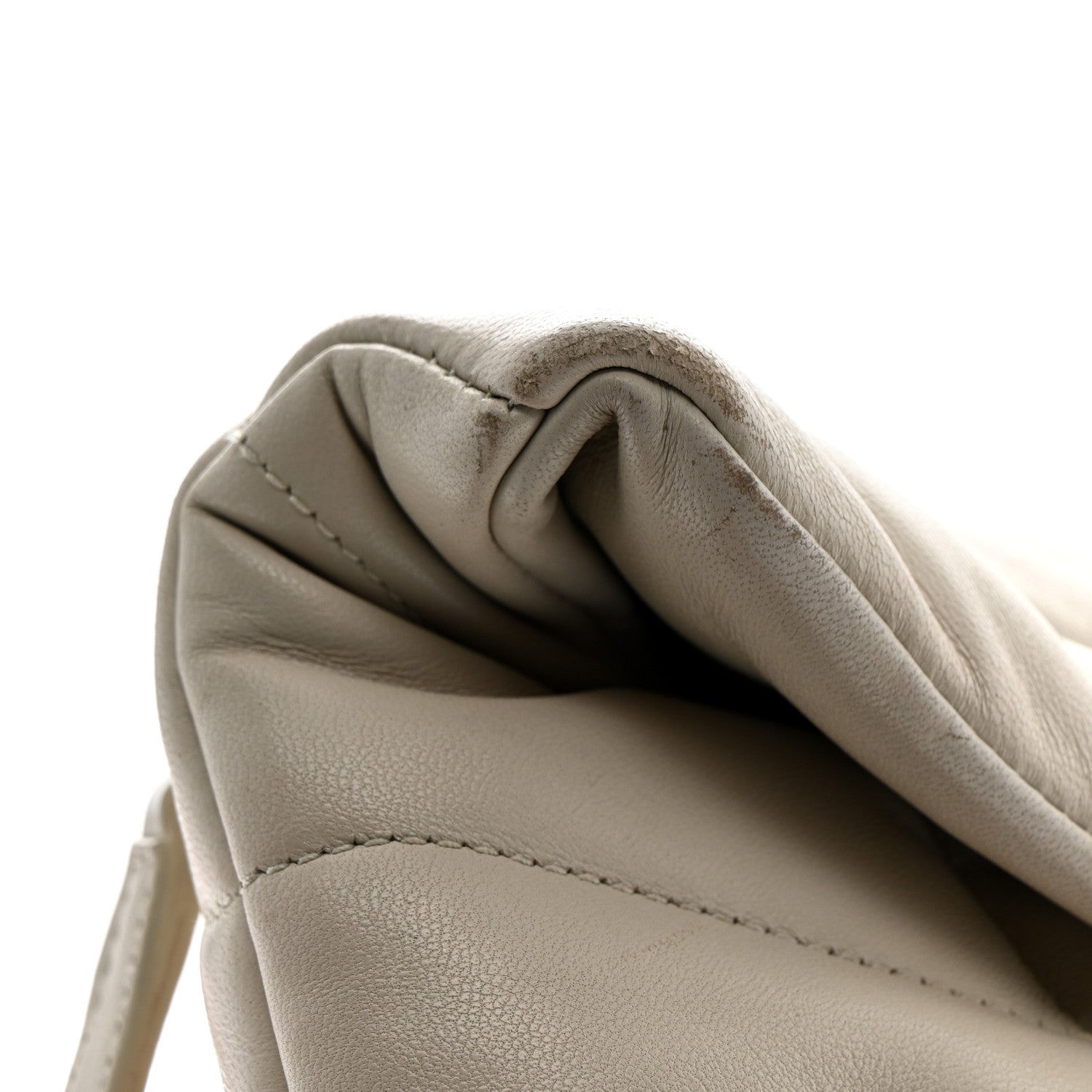 Saint Laurent Lambskin Quilted Toy Loulou Puffer Monogram Chain Satchel Crema Soft 13 of 20